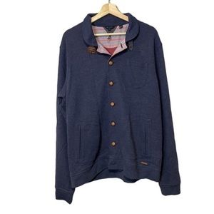 Ted Baker London Navy blue sweatshirt cardigan button up size 2 Preowned